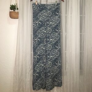 Blue Wide Leg Palazzo Pants